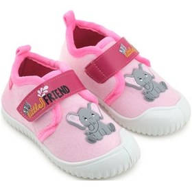 Resim Gezer Kız Çocuk Kışlık Tek Cırt Cırtlı Ayarlanabilir Rahat Taban Ev, Bahçe, Okul, Kreş Panduf Ayakka Pembe 