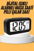 Resim AyrStore Dijital Masa Saati Takvim Çalar Saat Alarmlı Işıklı Led Ekran Pilli 