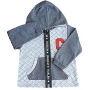 Resim Caramell Unisex Bebek Gri Kapüşonlu Ceket 