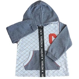 Resim Caramell Unisex Bebek Gri Kapüşonlu Ceket 