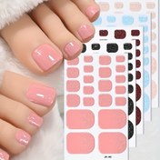 Resim 5 Renkli Glitter Ayak Parmağı Çıkartmaları - Kendinden Yapışkanlı Parıltılı Pedikür Çıkartmaları Yaz, Plaj ve Sandaletler İçin - Parlak Kadınlar İçin Parıltılı Tırnak Sanatı, Pembe, Mavi, Kahverengi ve Siyah Tasarımlarla, Yaz Tırnak Sanatı | Glitterli Tırnak Çıkartmaları | Kendinden Yapışkanlı Pedikür Çıkartmaları, Tırnak Sanatı Çıkartması 