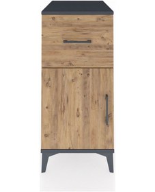 Resim Kronos Komodin Tek Raflı Tek Çekmeceli Tek Kapaklı 44x59x96 Antrasit-çam Antrasit 