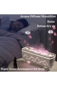 Resim YMS ELEKTRONİK Çift Denizanası ve 3 Renkli Alev Esansiyel Yağ Difüzörü, Sis Nemlendirici, Aroma Difüzörü 