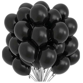 Resim Pastel Balon Siyah 100 Adet Siyah 
