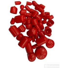 Resim Universal Motosiklet Vida Kapak Tapa Takımı Silikon Kırmızı 59 Parça 