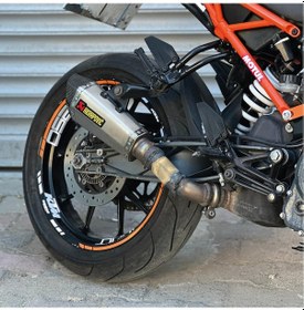 Resim Ktm Duke 125/250/390 Motosiklet Jant Sticker Etiket Modeli İç & Dış Set Turuncu 