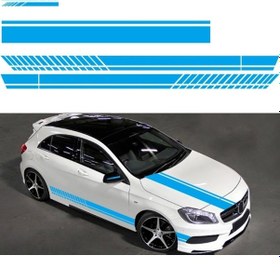 Resim Sones D-936 Şerit Desenli Araba Modifiyeli Dekoratif Etiket Mavi 