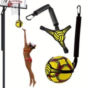 Resim Gençlik Voleybolu Solo Antrenman Eğitmeni - Üniseks Ayarlanabilir Kendi Çalışma Geri Dönüşlü Kemeri - Hizmet, Spike ve Kol Sallama Antrenmanı için - Dayanıklı PP (Polipropilen) Malzeme - Siyah (1 Paket) 