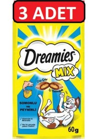 Resim Dreamies Mix Somonlu Ve Peynirli Kedi Ödül Maması 60 Gr X 3 Adet 