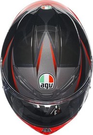 Resim AGV K6 S Motosiklet Kaskı Kapalı Kask Slashcut Black Grey Red S 