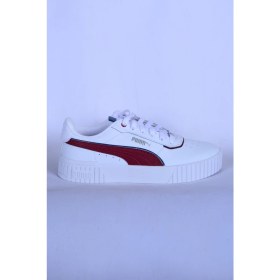 Resim Puma 395017 07 Carina 2.0 Lux Bağcıklı Ortapedik Taban Kırmızı Detay Çizgili Beyaz Kadın Günlük Ayakkabı 