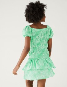 Resim Marks & Spencer Çiçek Desenli Kısa Kollu Bluz (6-16 Yaş) 
