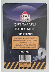 Resim Leva Şeffaf Çift Taraflı Nano Bant 18mm X 1metre Lv-3260 