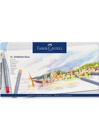 Resim Goldfaber Aquarell Kuru Boya Kalemi, 36'lı, Şık Metal Kutu Tasarımı, Canlı Ve Parlak Renkler Sarı 