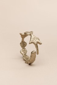 Resim Karışık Çiçeklerden Oluşan Pirinç Peçete Halkası 4'lü Set Gold 5 cm 