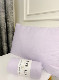 Resim Çift Kişilik Lila Ranforce Lastikli Çarşaf Adet Yastık Kılıfı 180x200 