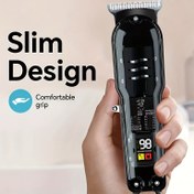 Resim Erkekler için Şeffaf Saç Kesme Makinesi, LCD Ekranlı Retro Elektrikli Tıraş Makinesi, Yüksek Güçlü Sakal Düzeltici, Babalar Günü Hediyesi, Sevgililer Günü Hediyesi 