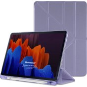 Resim Samsung Galaxy Tab S7 Plus T970 Origami Pencil Lila Kılıf Microsonic