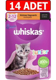 Resim Junior Kümes Hayvanlı Yavru Kedi Yaş Maması 85gr 14adet Kedi Islak Mama Pouch Konserve 