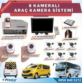 Resim 8 Kameralı Kayıtlı 1 TB HDD 9 inç Ekranlı Uzaktan İzlemeli Tak 