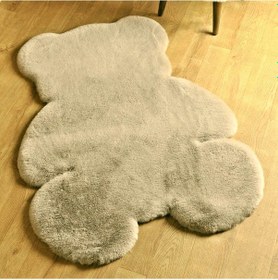 Resim Yıkanabilir Kaymaz Taban Post Peluş Çocuk Halısı Vizon 
