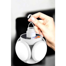 Resim Sepetim Kamp Lambası Işıldak Beyaz Işık Güneş Enerjili Solar Aydınlatma 5 Kanatlı Katlanabilir 