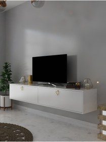 Resim Myniture Home & Living Duvara Monte Tv Sehpası Beyaz S6201-1 
