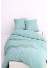 Resim More Home Tek Kişilik Yorgan Kılıfı + Yastık Kılıfı Yeşil Yeşil 