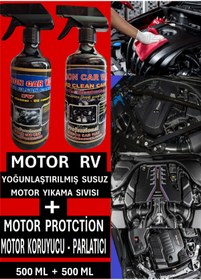 Resim ribbonwax SUSUZ MOTOR YIKAMA DETERJAN SIVISI 500 ML + MOTOR KORUMA PARLATMA 500 ML 