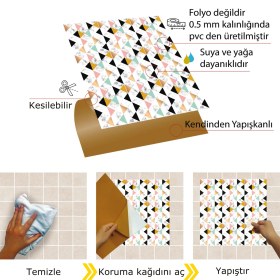 Resim Tink Kendinden Yapışkanlı Unicorn Desenli Pvc Karo 30X30 cm (56 Adet) 5m2 