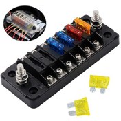 Resim Zh-978a1 Fb1901 1 In 6 Out 6 Bağımsız Pozitif Negatif Sigorta Kutusu, Oto Araba Kamyon Tekne İçin 12 Sigortalı 