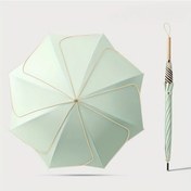 Resim Elmpaly 1 Adet Açık Pembe Çiçek Desenli Otomatik Açılır Hafif Yeşil Şemsiye Kadın İçin Seyahat 