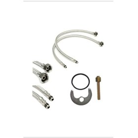 Resim Esnek Hareketli Borulu Mutfak Eviye Musluğu Çeşmesi Bataryası 