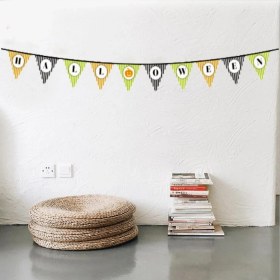 Resim Cadılar Bayramı Kabak Temalı Halloween Yazılı Banner Süs Flama 3 Metre 