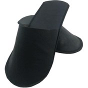 Resim PRİVATE 300 Çift Overloklu Siyah Tela Otel Terliği Tek Kullanımlık Kullan At 