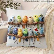 Resim 1 adet Çağdaş Kuş Ağı Dekoratif Atma Yastık Kılıfı - Yumuşak Peluş %100 Polyester, Makinede Yıkanabilir, Fermuar Kapatma ile, Vibrant Renkli Kuş Tasarımı için Araba, Çiftlik, Yatak Odası, Oturma Odası Kanepe (İçerik Yok), Yatak, Yatak Odası Aksesuarı, Doğa İlhamlı Tasarım, Dayanıklı Kumaş, Ev Dekoru, Doğa Severler, Çiftlik Tarzı, Yüksek Kaliteli Malzeme, Ev Dekoratörleri 