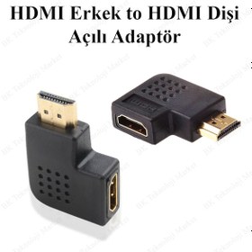 Resim 90 Derece Açılı Hdmı Erkek - Dişi Çevirici Adaptör 