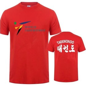 Resim Sıemnıno Wtf Dünya Taekwondo Federasyonu Yazlık Kısa Kollu Pamuk Tişört Lh-241kırmızıerkek Kirmizi 