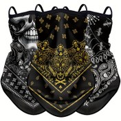 Resim 1 Paket Motosiklet Sürüş Maskesi & Bandana - Gotik/Steampunk/Korsan Temalı Tam Yüz ve Boyun Kapsama Siyah / Altın Renkli Asma Halkaları ile Motor, Bisiklet, Balıkçılık, Cosplay için Başlığa Dönüştürülebilir Kapak Buzlu Kaygan Lif Kumaş Çok Renk Seçeneği Elde Yıkanabilir Erkekler ve Bayanlar İçin Uygun Açık Sporlar ve Tema Etkinlikleri Çok Fonksiyonlu Maske Altyn/Siyah/Beyaz/Gri Desenli İdeal Motosiklet Ekipmanları İstek Listesine Ekle 
