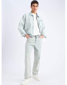 Resim DeFacto %100 Pamuk Relax Fit Fermuarlı Mevsimlik Baharlık Jean Ceket D8311AX25SPNM39 