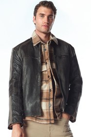 Resim Derimod Barry Erkek Gri Hakim Yaka Slim-Fit Deri Mont 25WGF65862R 