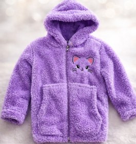 Resim Uğur bebe Kapşonlu Fermarlı Kedicik Peluş Hırka - Yumuşacık, Sıcacık, Çocuğunuzun En Tatlı Kışı 