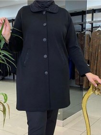 Resim Çelik Örgü Düğmeli Yakalı Hırka Siyah 