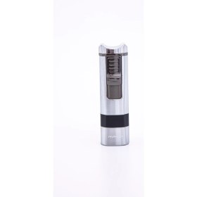 Resim Parmida Jet Alevli Metal Gümüş & Siyah Puro Çakmağı - PCM0544 