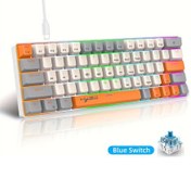 Resim Mekanik Oyun Klavyesi Ultra Kompakt Ve Amp Yerden Tasarruf Sağlayan Tasarım - Windows Dizüstü Bilgisayar Ve Mac Uyumluluğu İçin Kablolu 