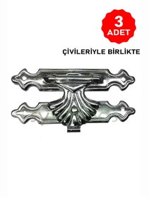 Resim sywoods Büyük tavla klips 3 adet No:4 kutu kapak kilit nikel 