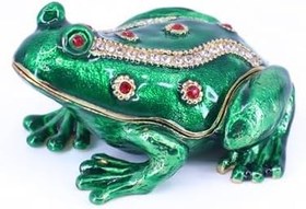 Resim Swaroski Taşlı Kurbağa Mücevher - Takı Saklama Kutusu 