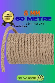 Resim GÖKDAĞ GROUP 8 MM 60 Metre Jüt Halat Dekoratif Hasır İp 