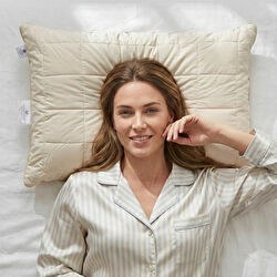 Resim %100 İngiliz Yünü Dolgulu Pamuk Kumaş Yastık - Wooly Pure Serisi Penelope