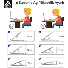 Resim Zenwaya Store N29-3-GÜMÜŞ Katlanır Aluminyum Laptop Bilgisayar Standı 